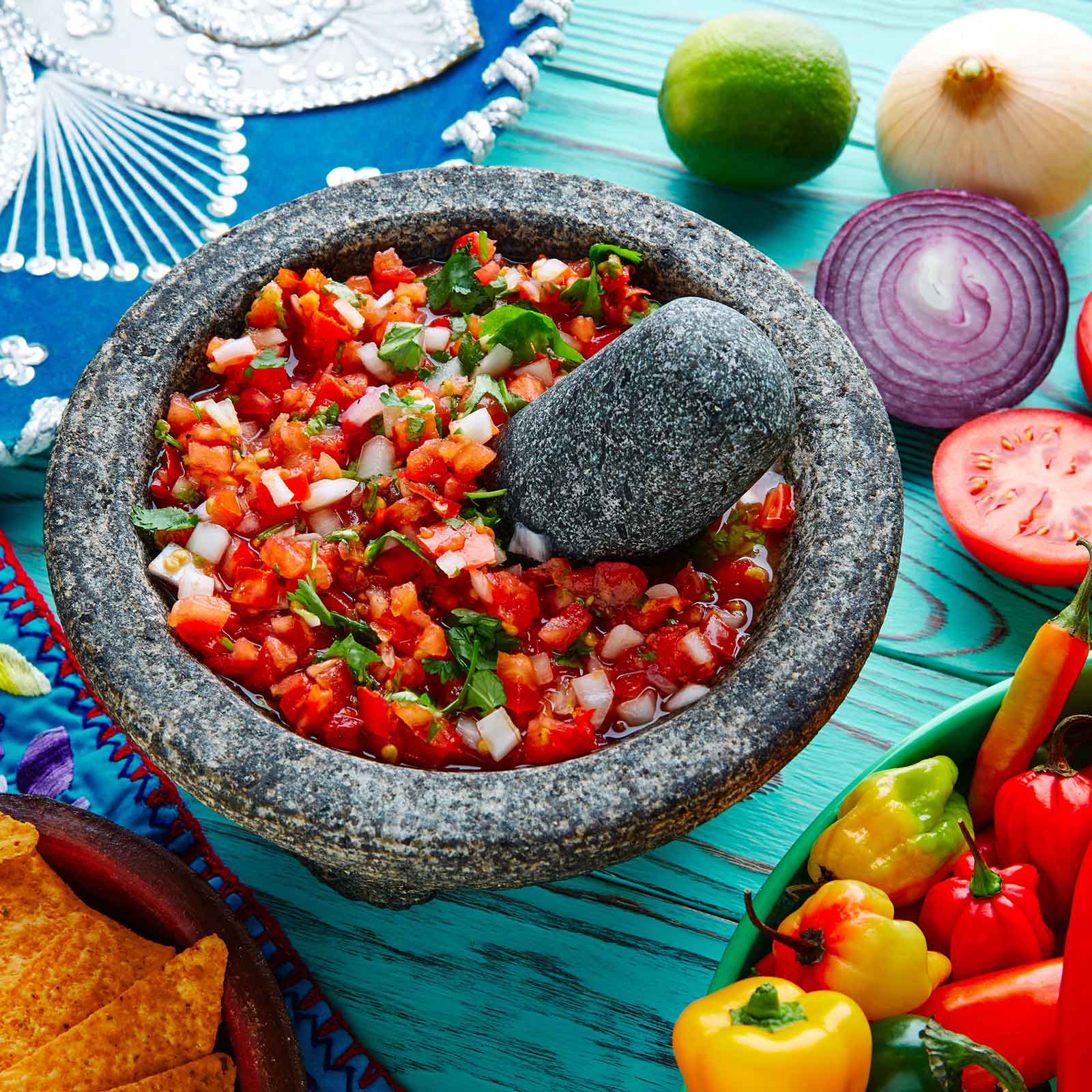 A bowl of salsa made from Habanero Red peppers.