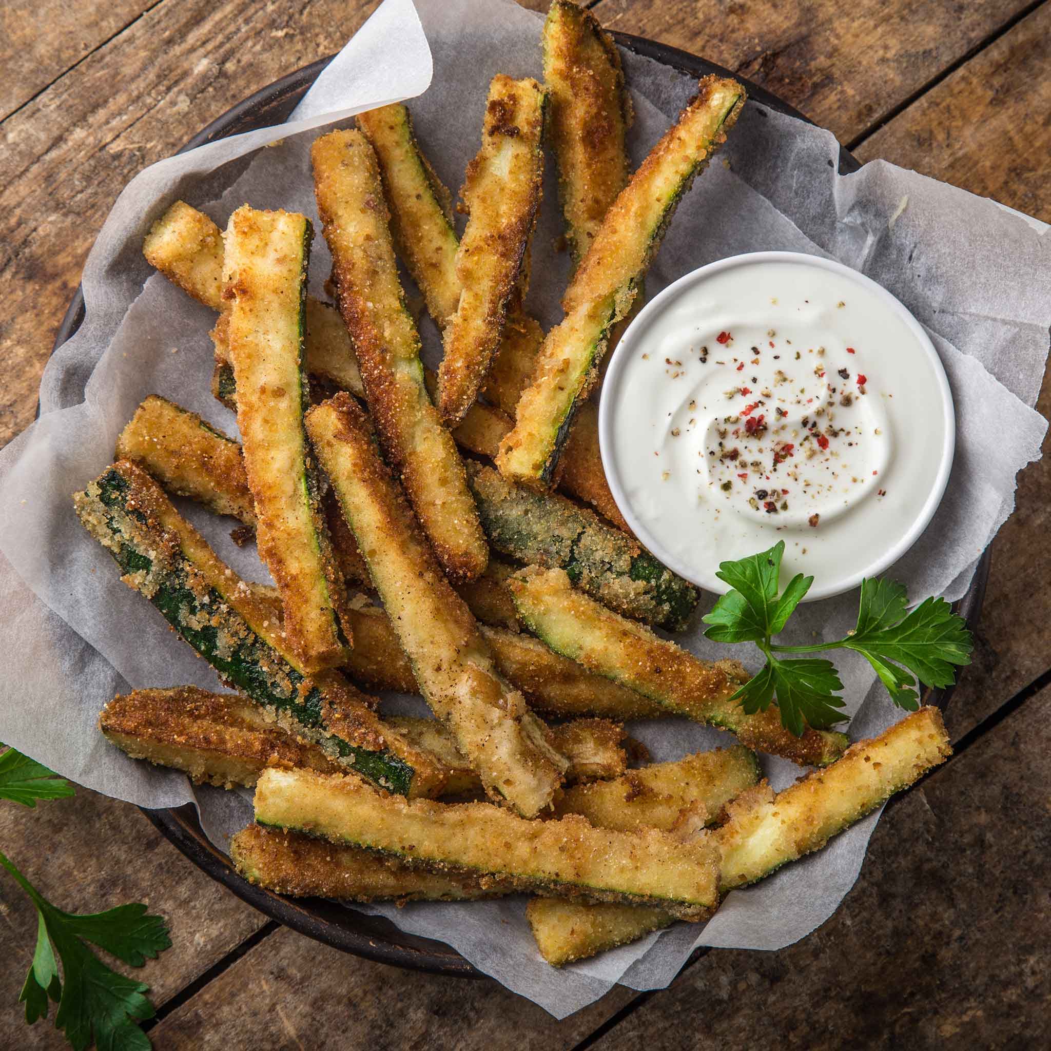 A plate of fried Cocozelle Squash ready to eat.