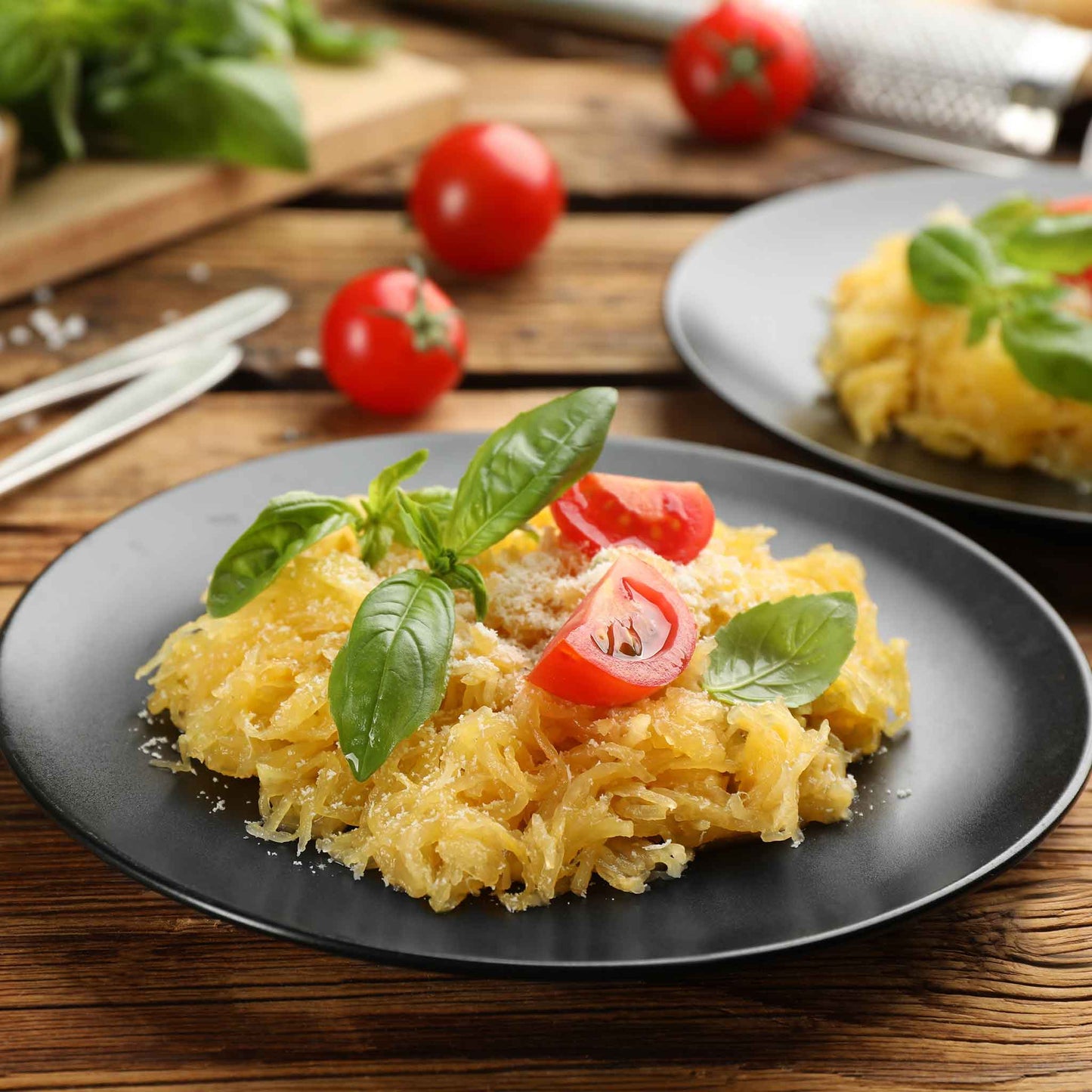 A plate of Vegetable Spaghetti squash being used as a pasta replacement.