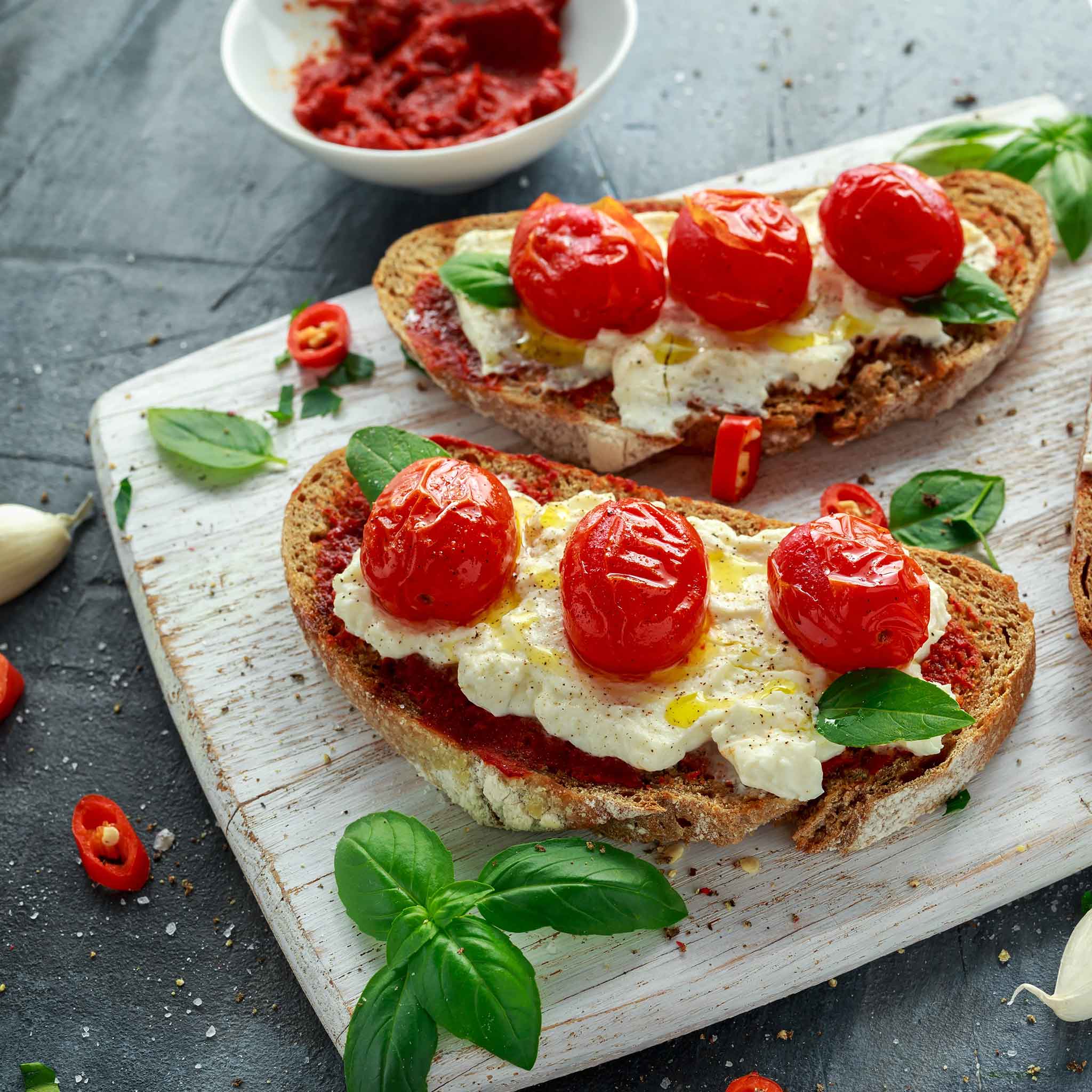 Small Red Cherry tomatoes used in bruschetta.
