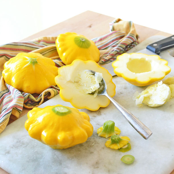 yellow bush scallop squash