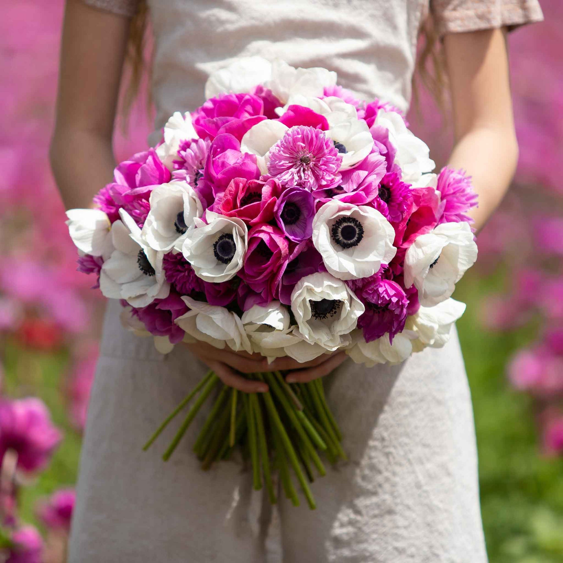 Pink Flower & Herb Wedding Bouquet - Dried Flowers Forever