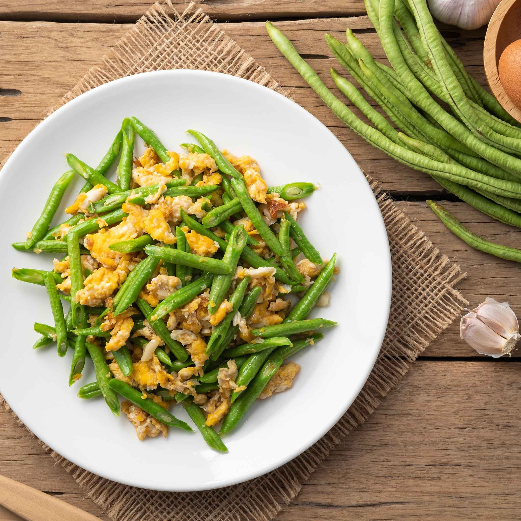 Beans orient wonder cooked and on a plate ready to eat.