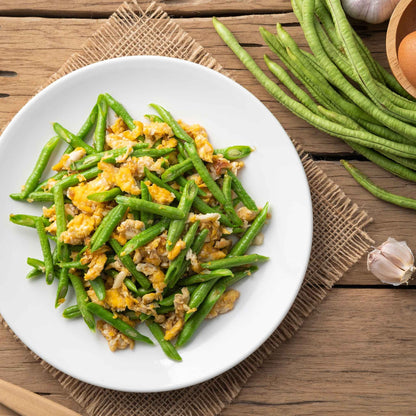 Beans orient wonder cooked and on a plate ready to eat.