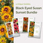 Graphic of black eyed susan sunset bundle pack displaying a product image and contents of the bundle.