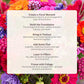 Colorful flowers with a text overlay on a white background