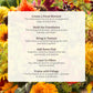 Floral arrangement with text overlay on a floral background