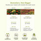 Comparison chart of seed packet and large packet sizes with coverage, seed count, and benefits listed.