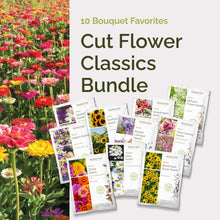 Graphic of cut-flower classics bundle pack displaying a product image and contents of the bundle.