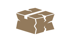 Illustration of a damaged cardboard box on a white background