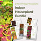Graphic of indoor houseplant bundle pack displaying a product image and contents of the bundle.