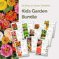 Graphic of kids garden bundle pack displaying a product image and contents of the bundle.