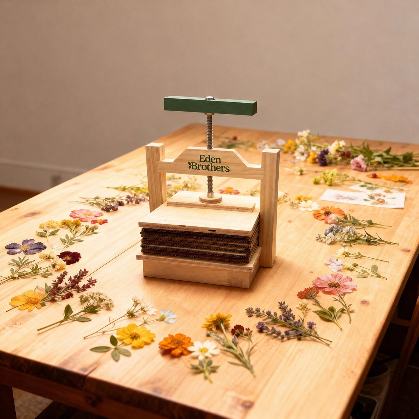 Large Wooden Flower Press
