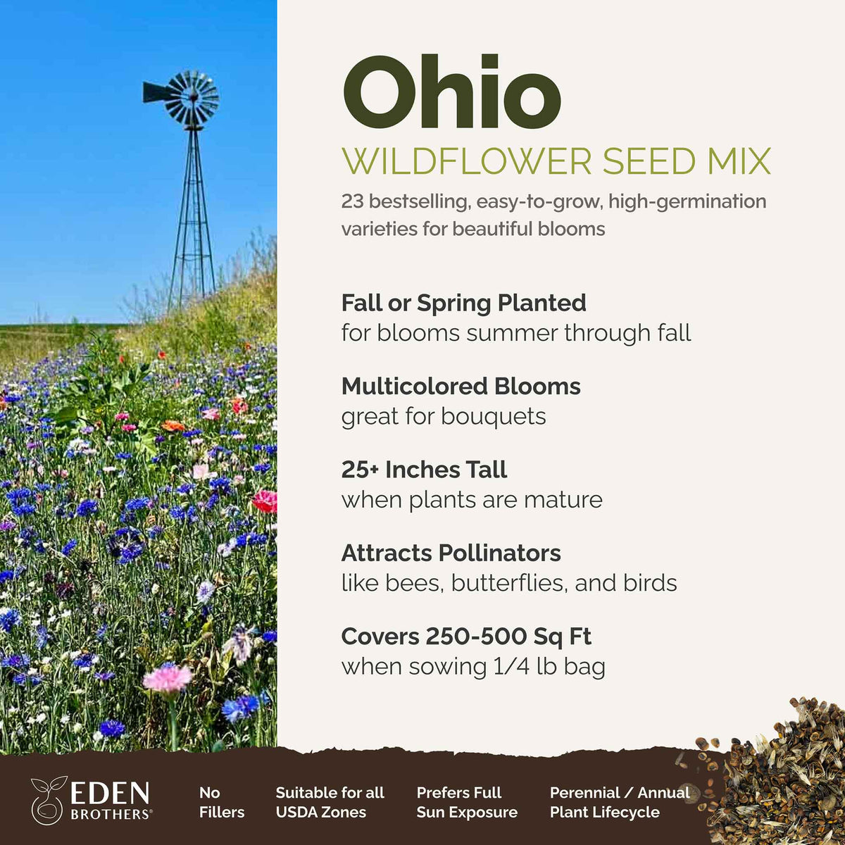 Ohio Wildflower Seed Mix | Wildflower Seeds | Eden Brothers