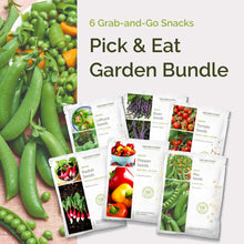 Graphic of pick and eat garden bundle pack displaying a product image and contents of the bundle.